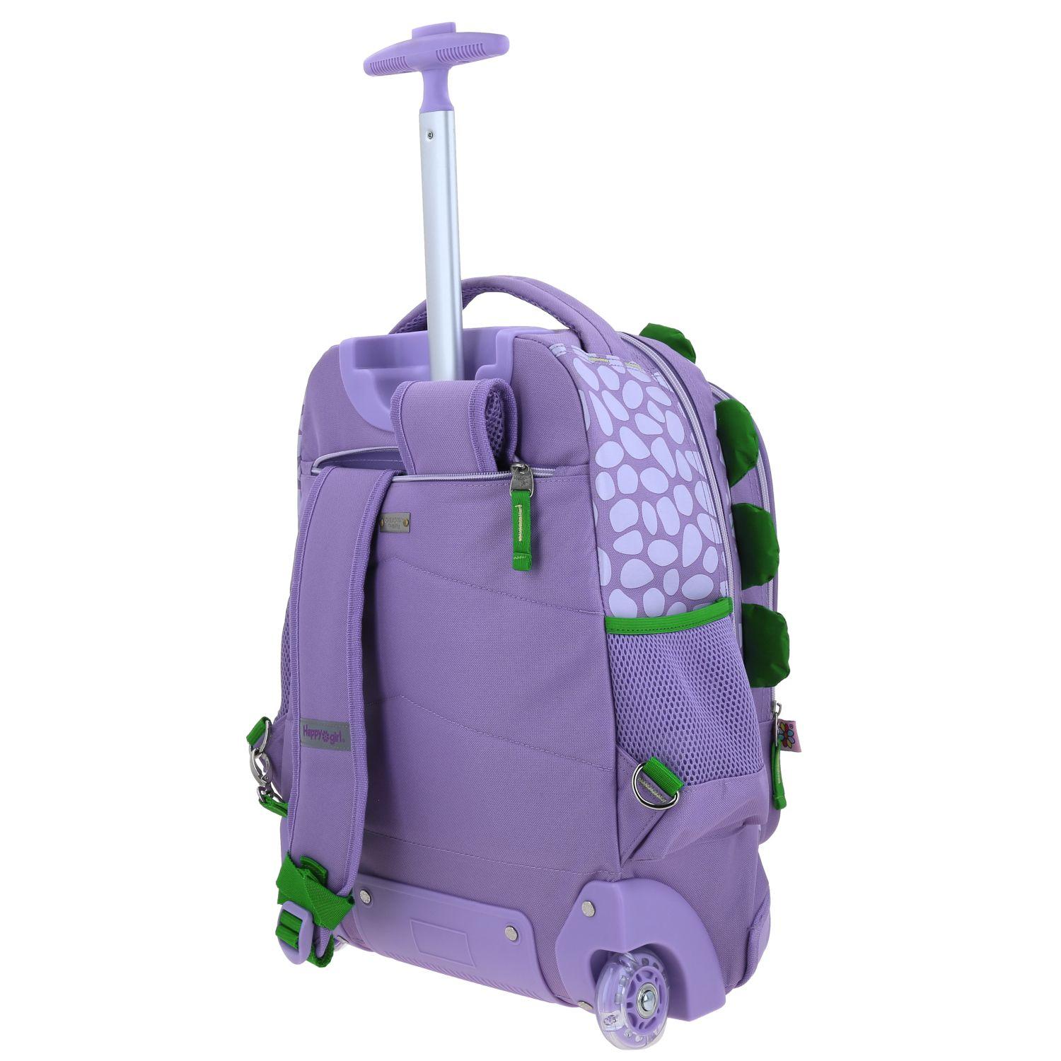 Mochila Escolar con Ruedas Dinosaurio Happy Girl Vania Bachur