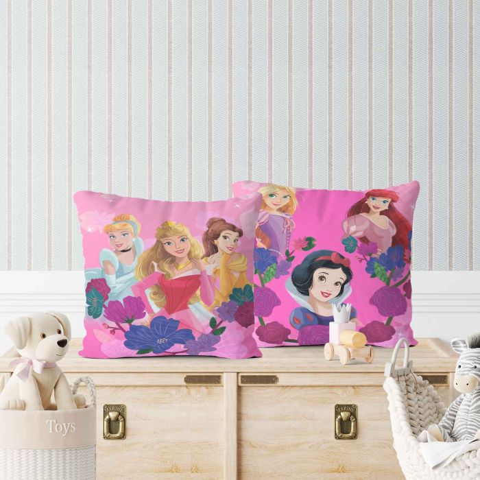Cojín Decorativo Reversible Princesas Flores