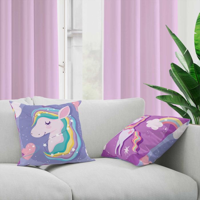 Cojín Decorativo Reversible Unicornio Estrellas