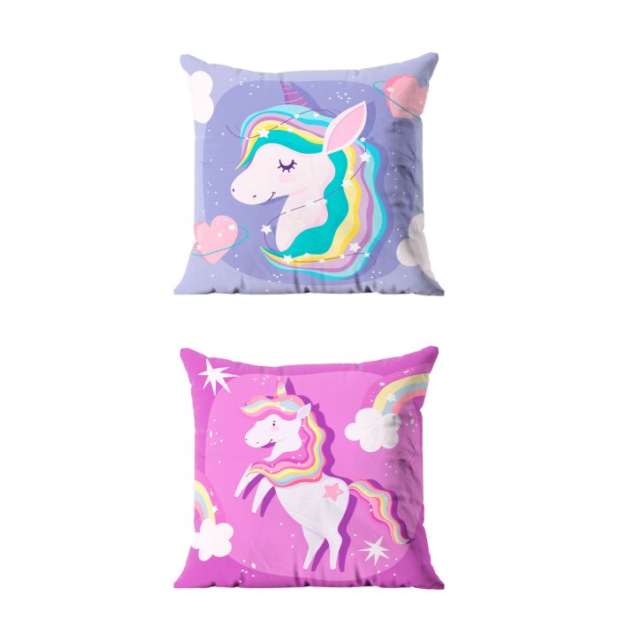 Cojín Decorativo Reversible Unicornio Estrellas