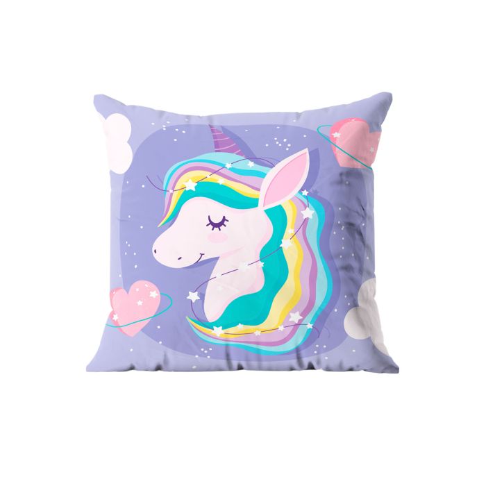 Cojín Decorativo Reversible Unicornio Estrellas