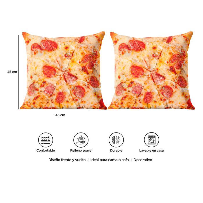 Cojín Decorativo Reversible Pizza de Pepperoni