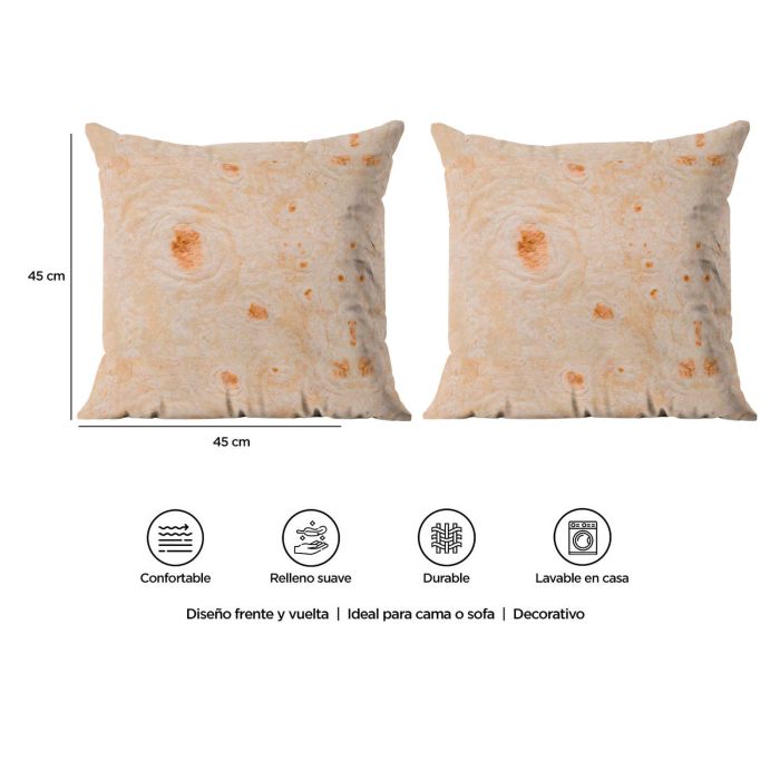 Cojín Decorativo Reversible Tortilla de Harina