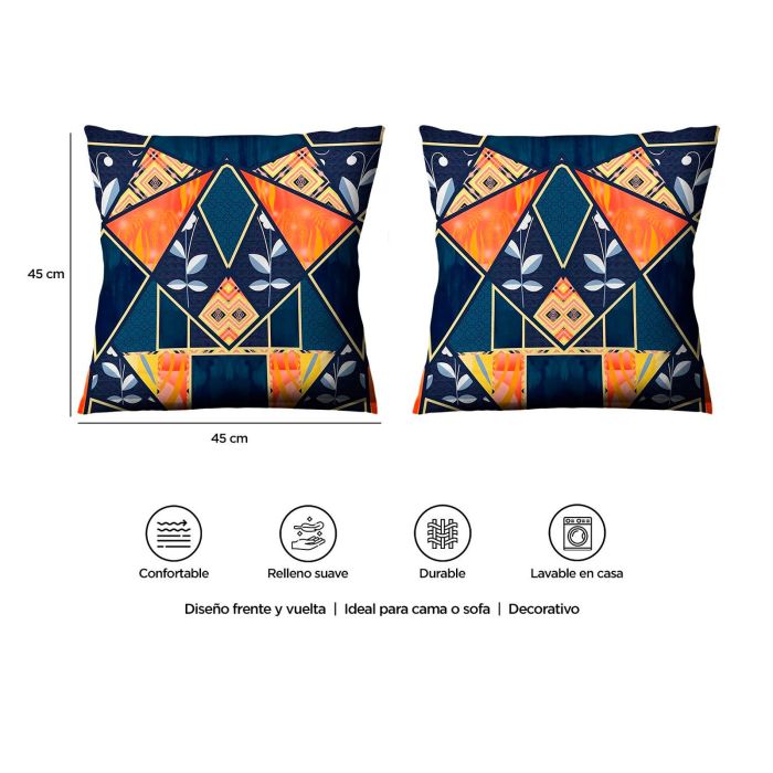 Cojín Decorativo Reversible Rombos