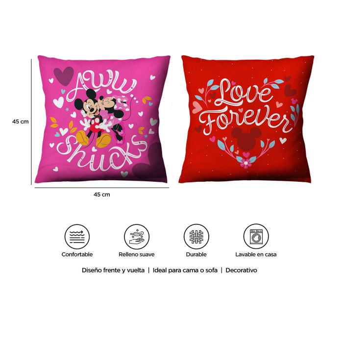 Cojín Decorativo Reversible Mickey & Minnie Cariñitos