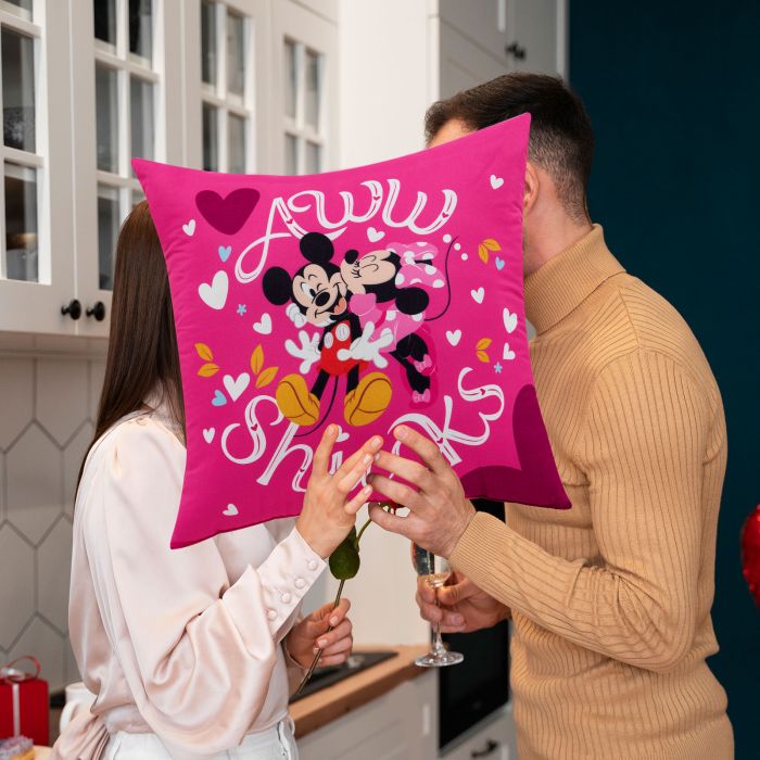 Cojín Decorativo Reversible Mickey & Minnie Cariñitos