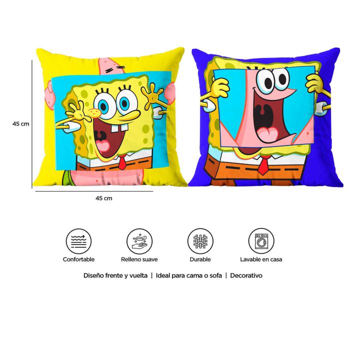 Cojín Decorativo Reversible Bob Esponja Bromas