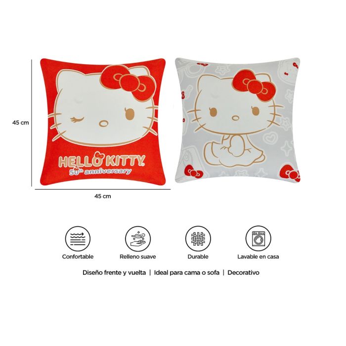 Cojín Decorativo Reversible Kitty 50 Aniversario