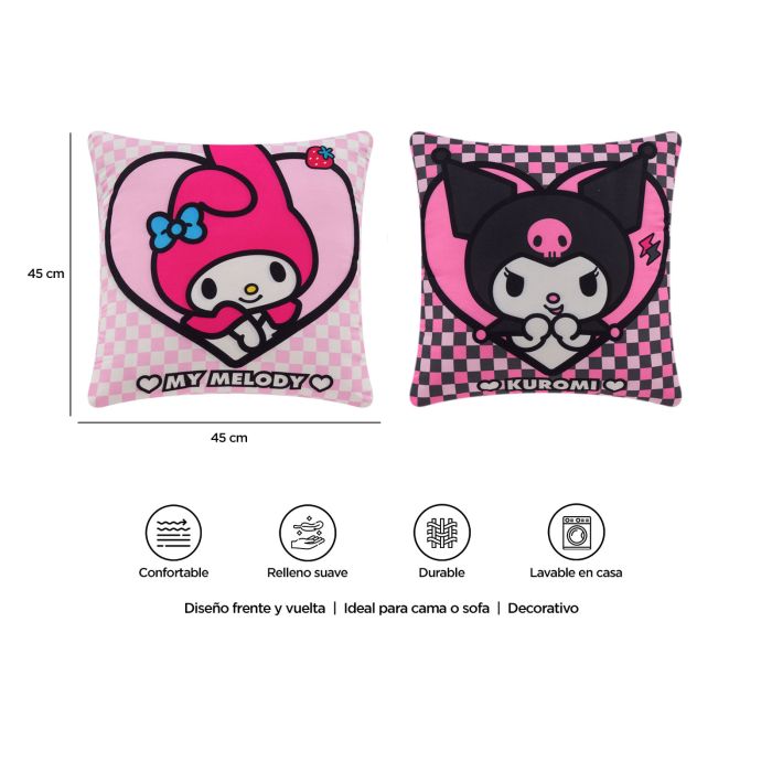 Cojín Decorativo Reversible Kuromiy y My Melody