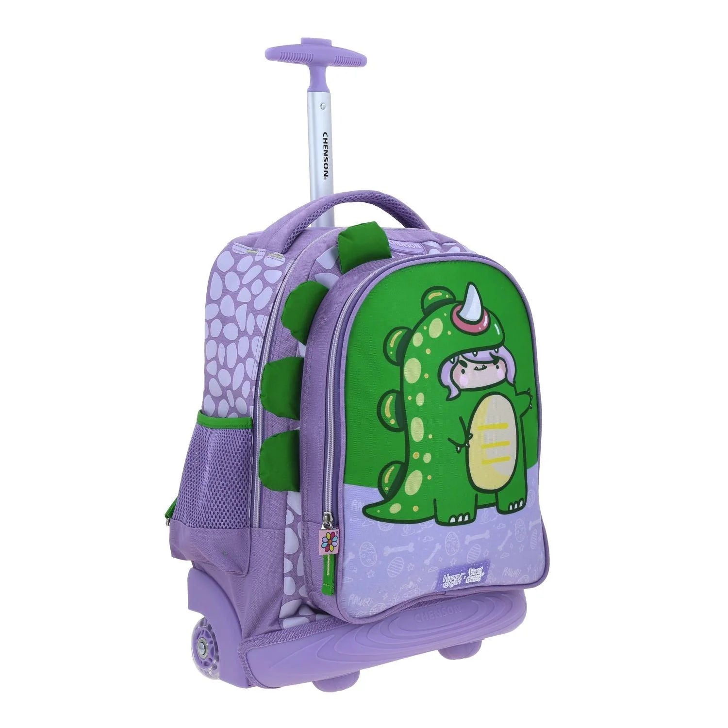 Mochila Escolar con Ruedas Dinosaurio Happy Girl Vania Bachur