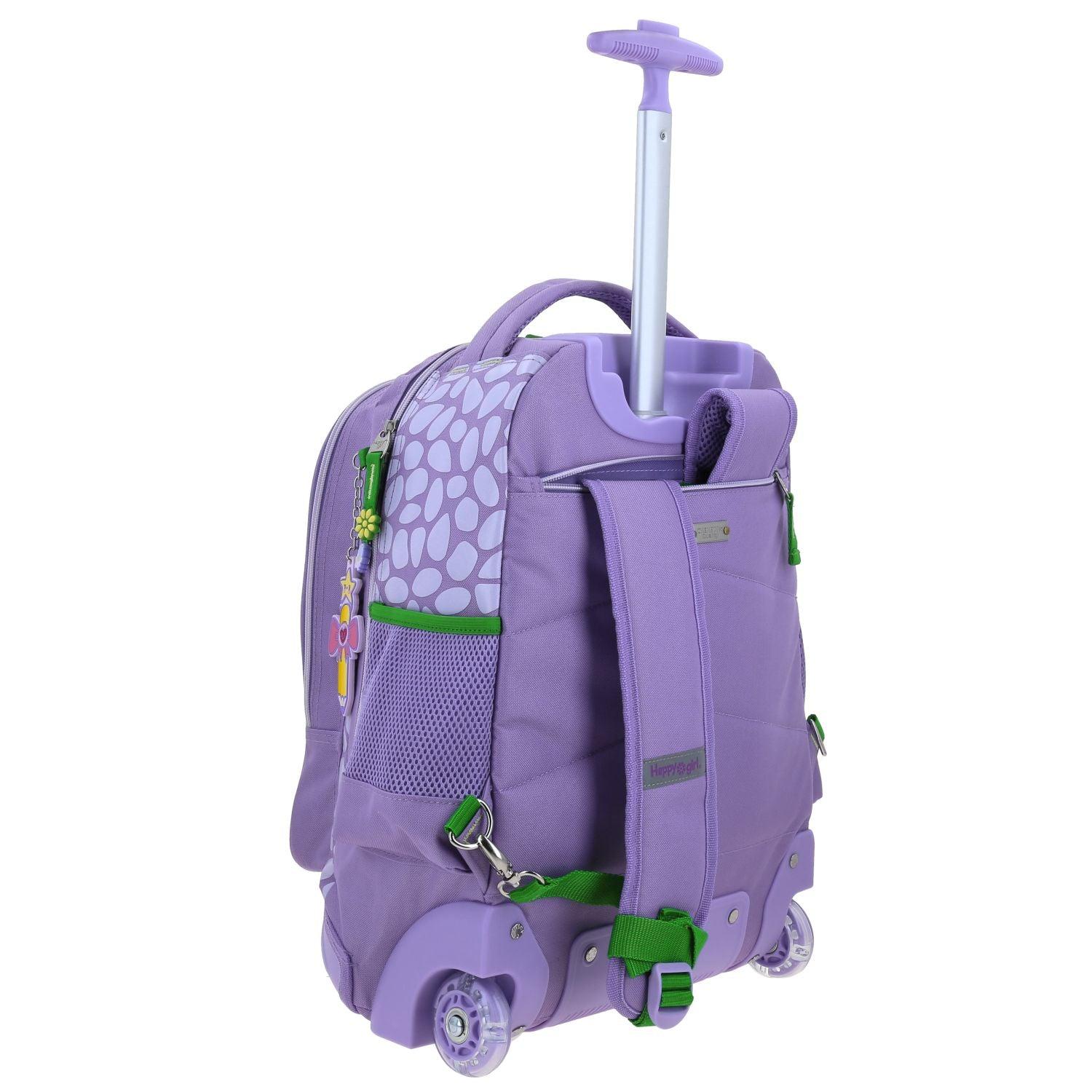 Mochila Escolar con Ruedas Dinosaurio Happy Girl Vania Bachur