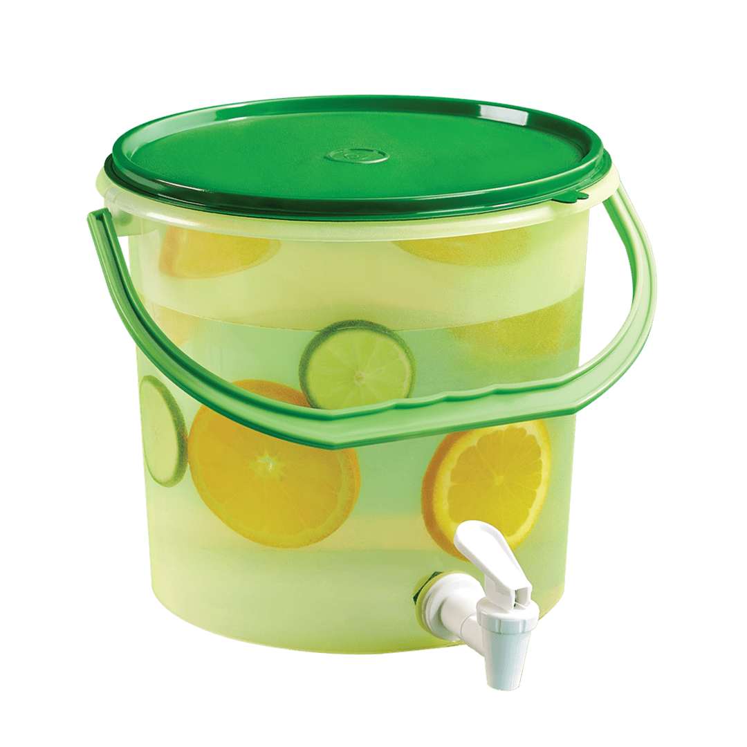 Bote con Tapa y Asa Verde con Llave Capacidad 5 Litros