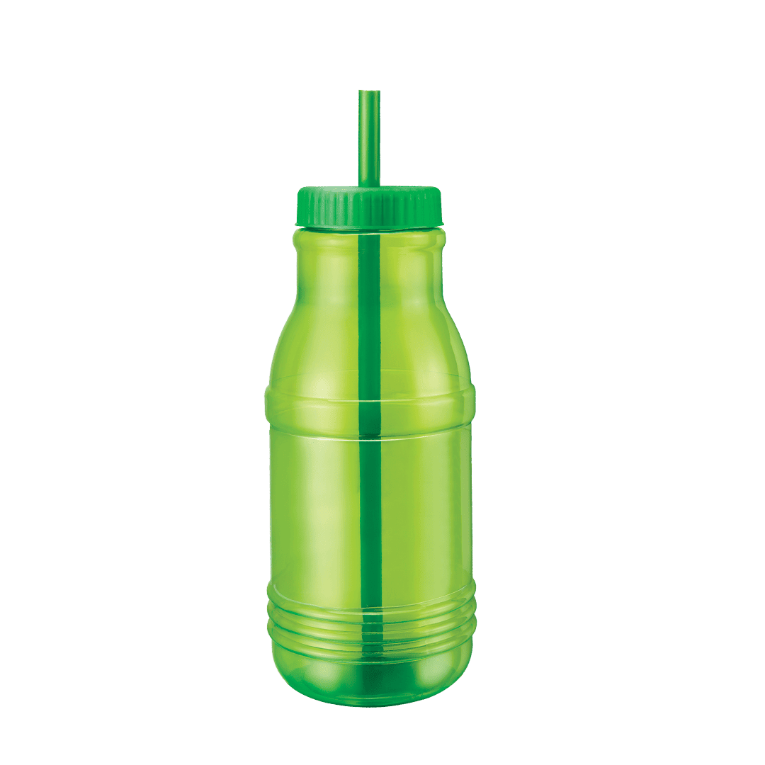 Botella de Plástico con Popote Fruty Limón Cap. 1.2 Litros