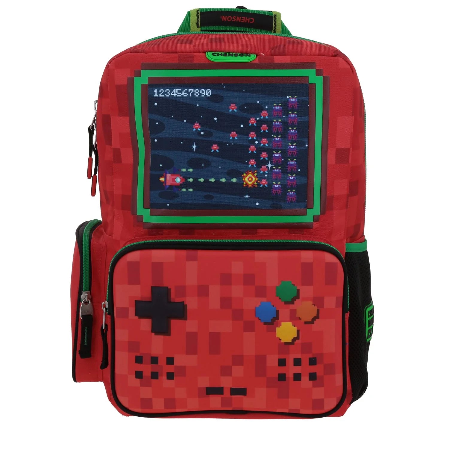 Mochila Gamer Chenson Galaga 3D - Diseño Exclusivo Rojo