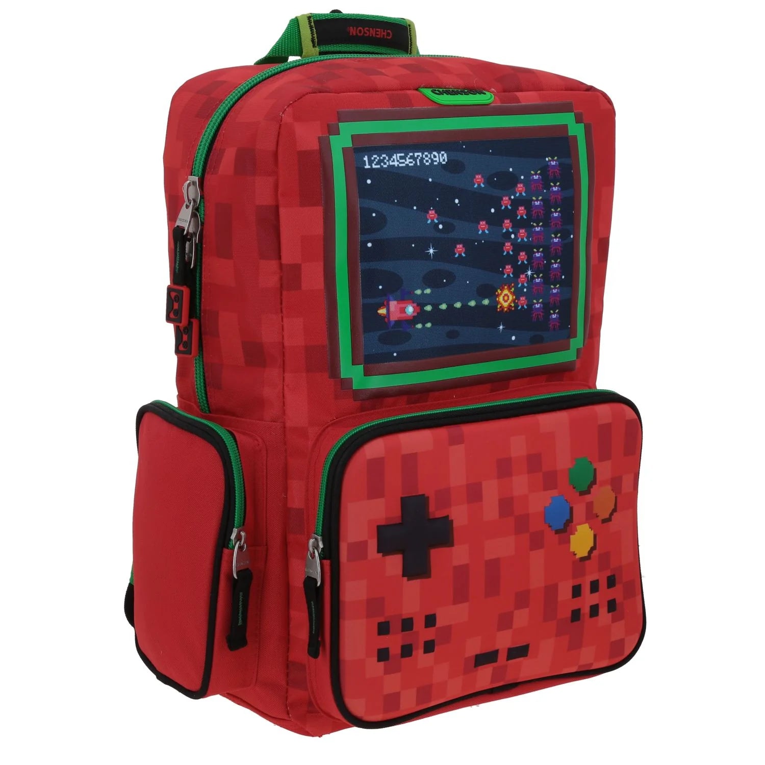 Mochila Gamer Chenson Galaga 3D - Diseño Exclusivo Rojo