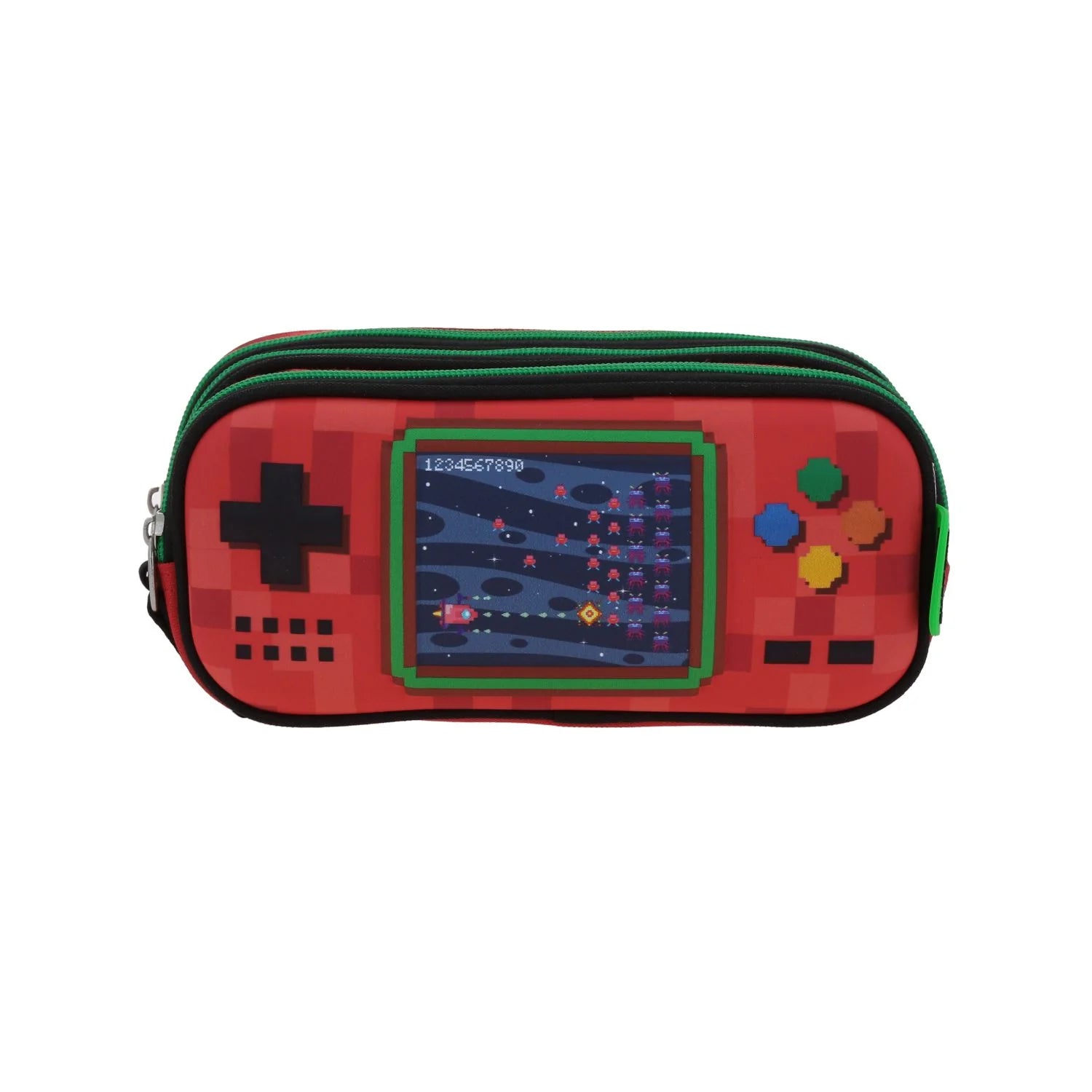 Estuche de Lápices Gamer Chenson Rojo - Diseño Galaga 3D