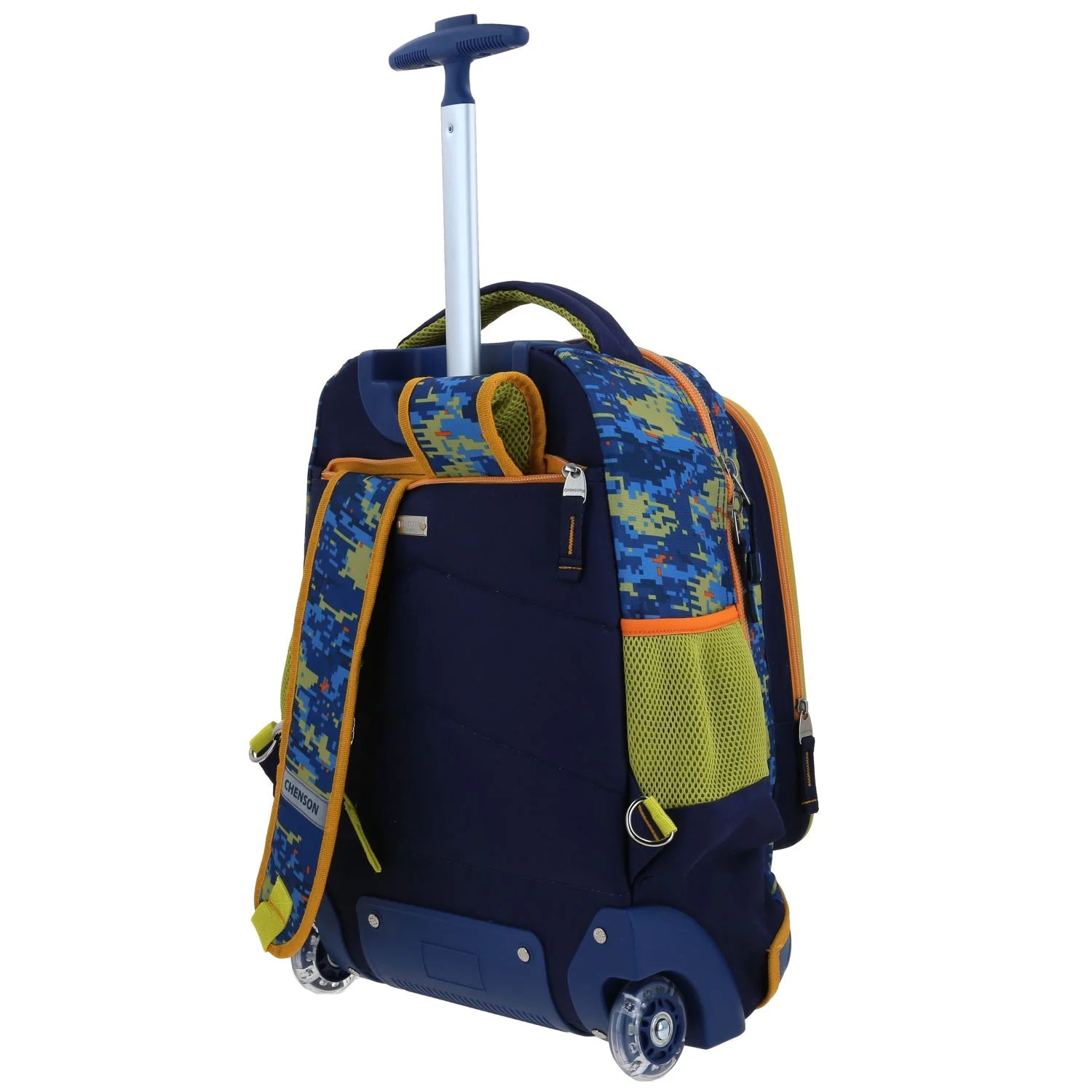 Mochila Escolar con Ruedas 3D Dinosaurio Azul Chenson Korav