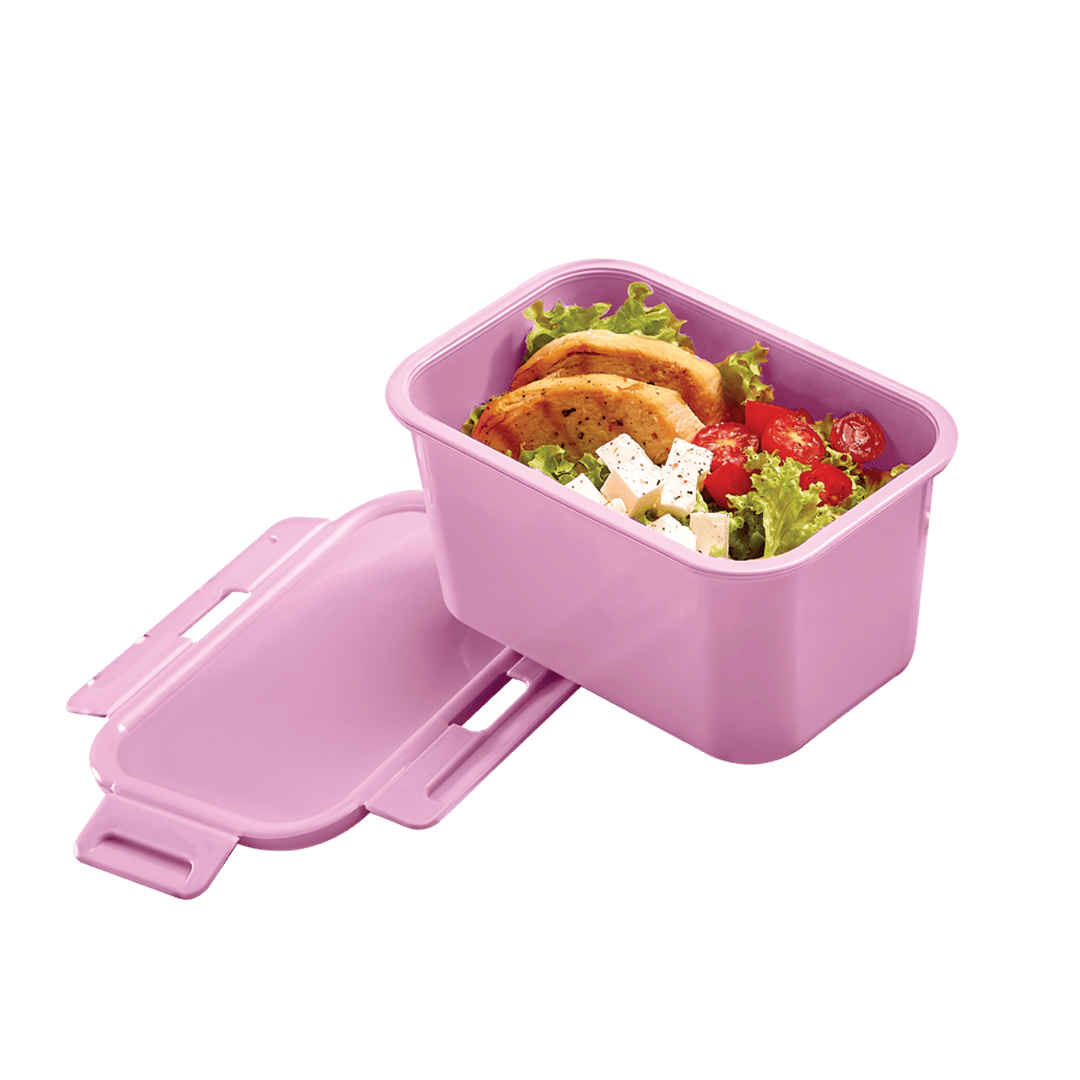 Contenedor Cuadrado Rosa Capacidad 700 ml