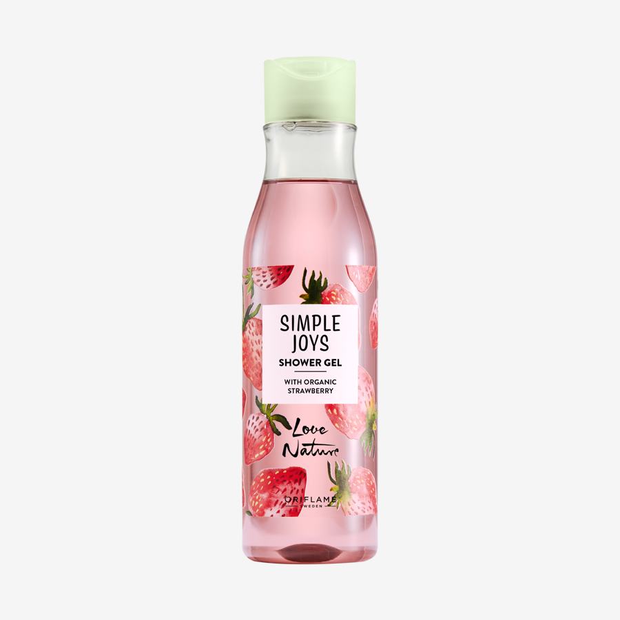 Gel de Ducha con Fresa Orgánica Simple Joys Love Nature Edición Festiva