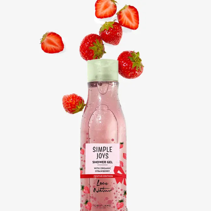 Gel de Ducha con Fresa Orgánica Simple Joys Love Nature Edición Festiva