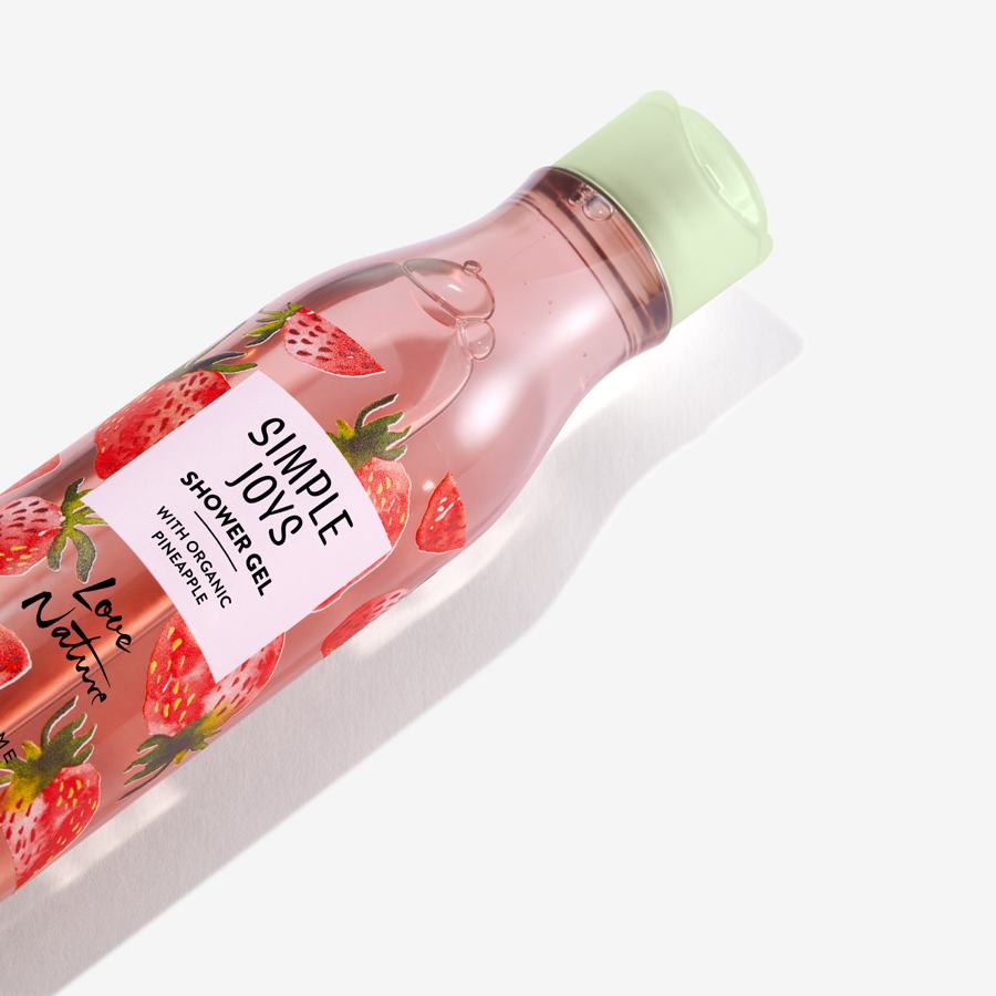 Gel de Ducha con Fresa Orgánica Simple Joys Love Nature Edición Festiva