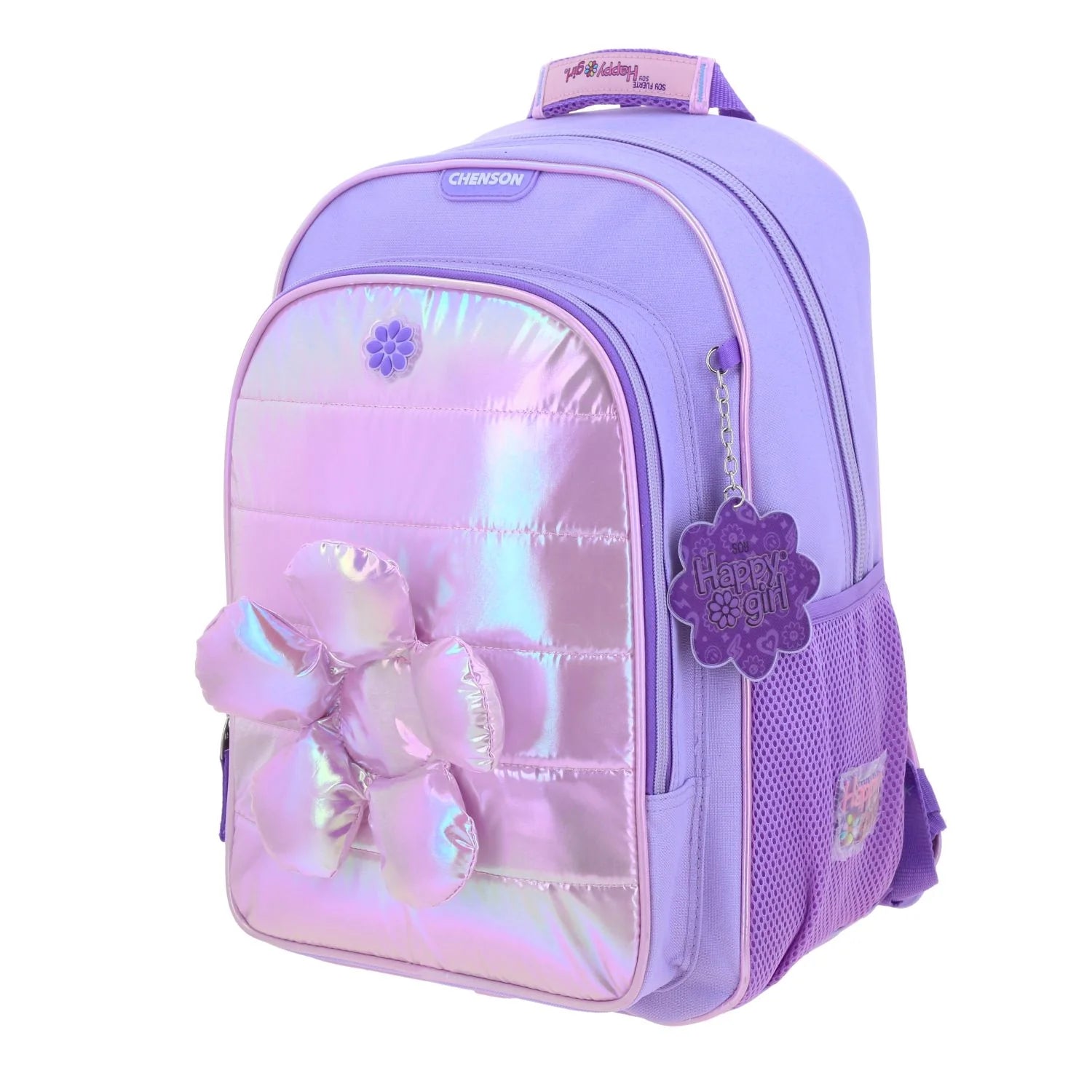 Mochila Happy Girl Flof Flor 3D - Lila Brillante