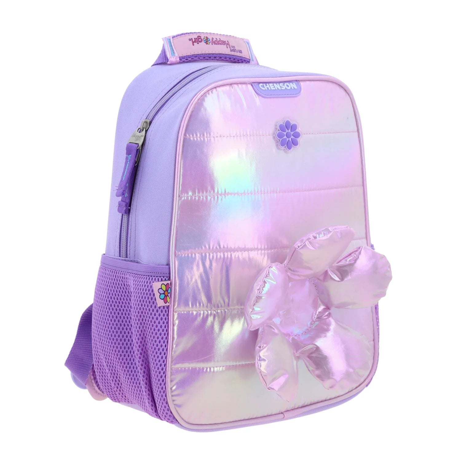 Mochila Happy Girl Flof Flor 3D - Lila Brillante