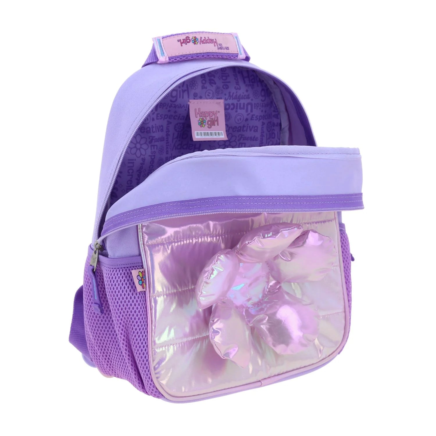 Mochila Happy Girl Flof Flor 3D - Lila Brillante