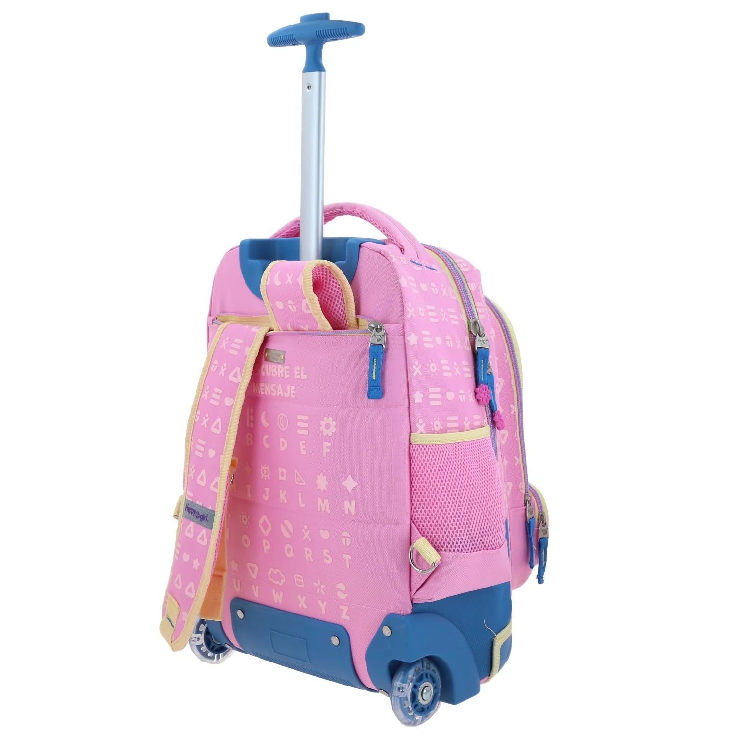 Mochila con Ruedas Happy Girl Gatito Gipsy - Rosa