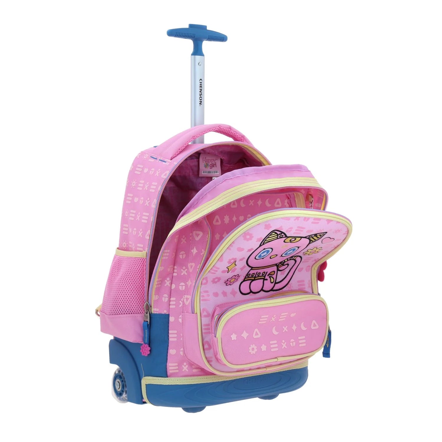 Mochila con Ruedas Happy Girl Gatito Gipsy - Rosa