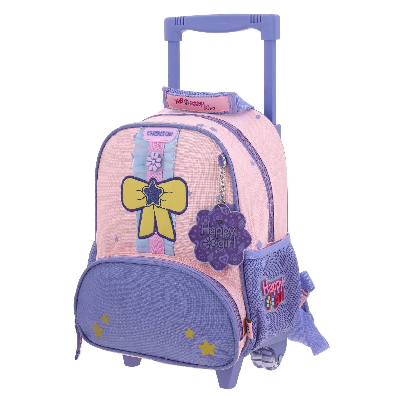 Mochila Escolar con Ruedas Rosa Happy Girl
