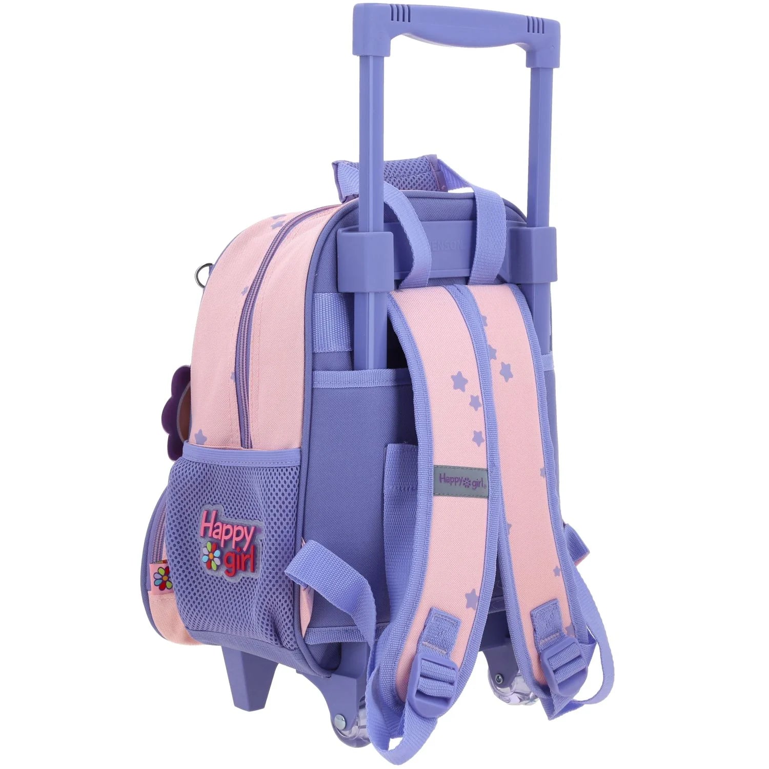 Mochila Escolar con Ruedas Rosa Happy Girl