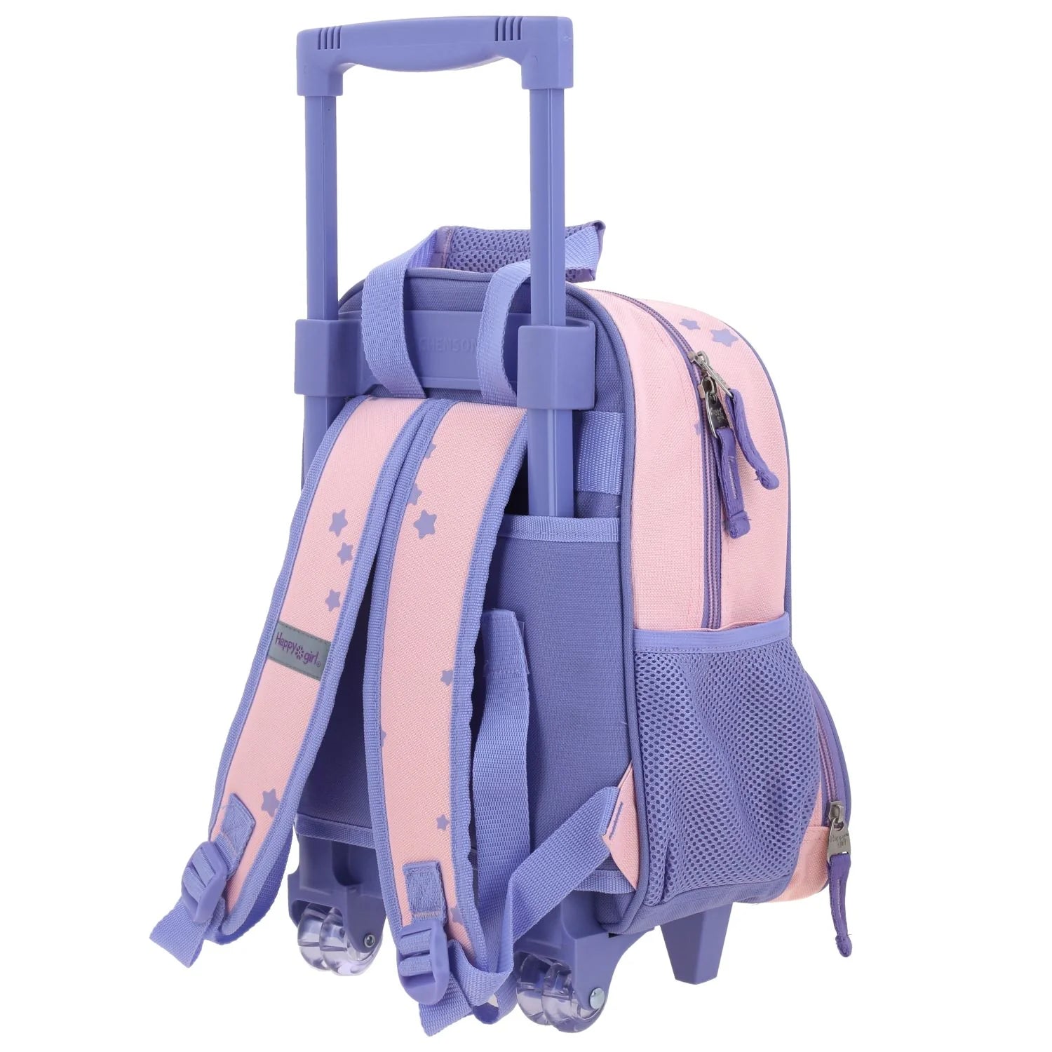 Mochila Escolar con Ruedas Rosa Happy Girl