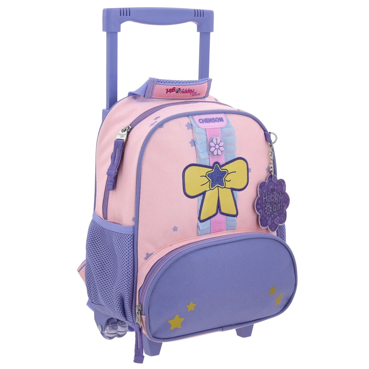 Mochila Escolar con Ruedas Rosa Happy Girl