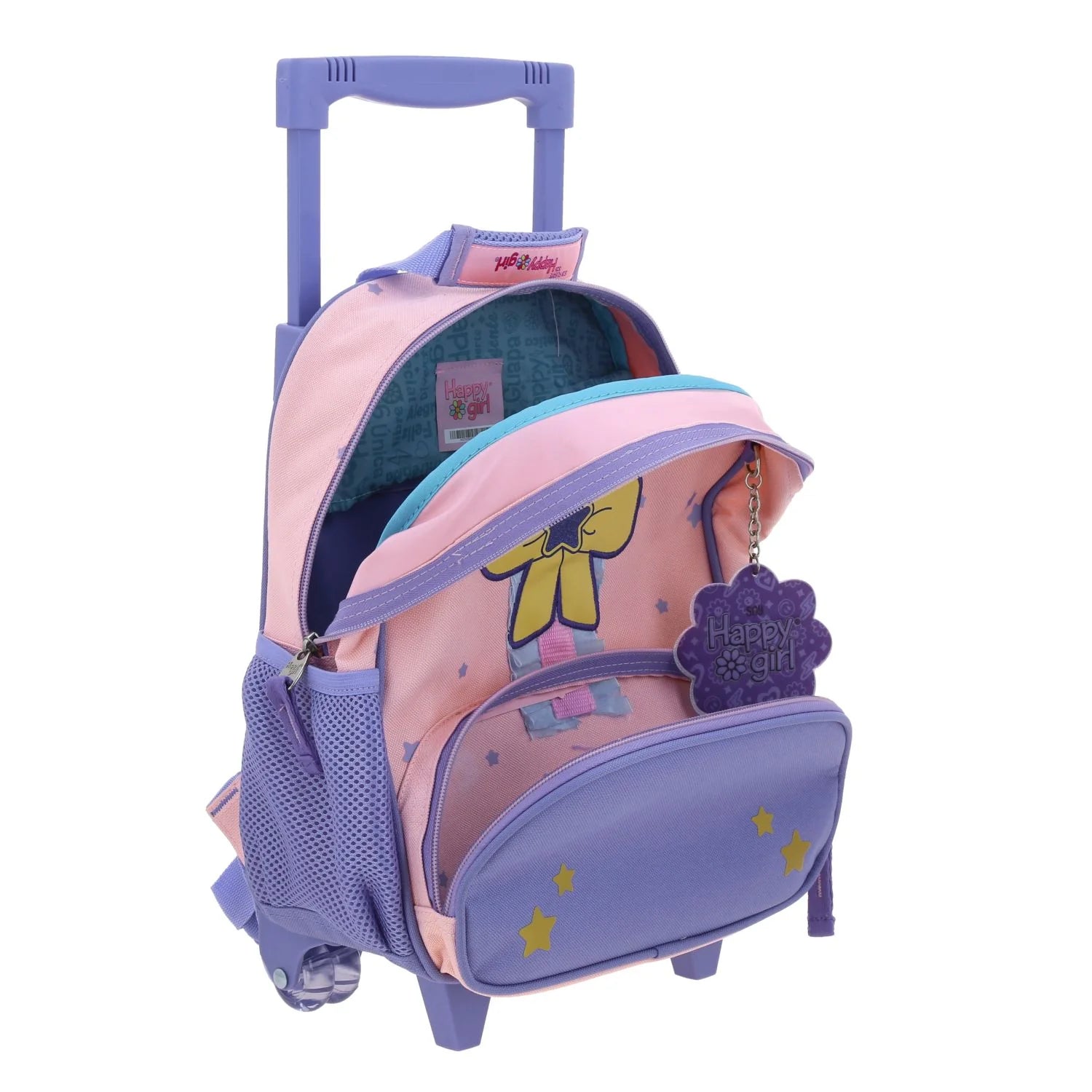 Mochila Escolar con Ruedas Rosa Happy Girl