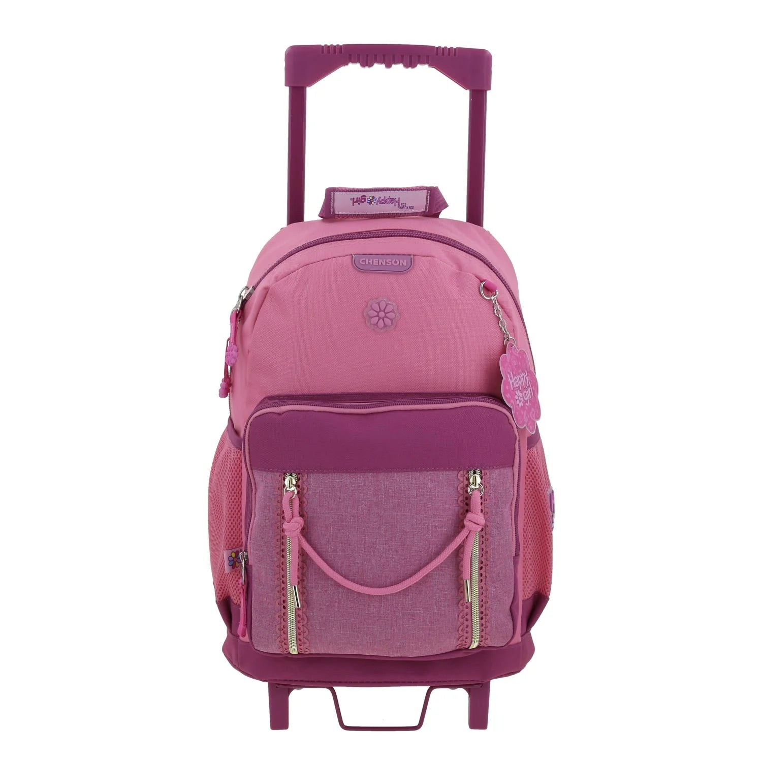 Mochila Rosa con Ruedas Happy Girl - Estilo y Comodidad