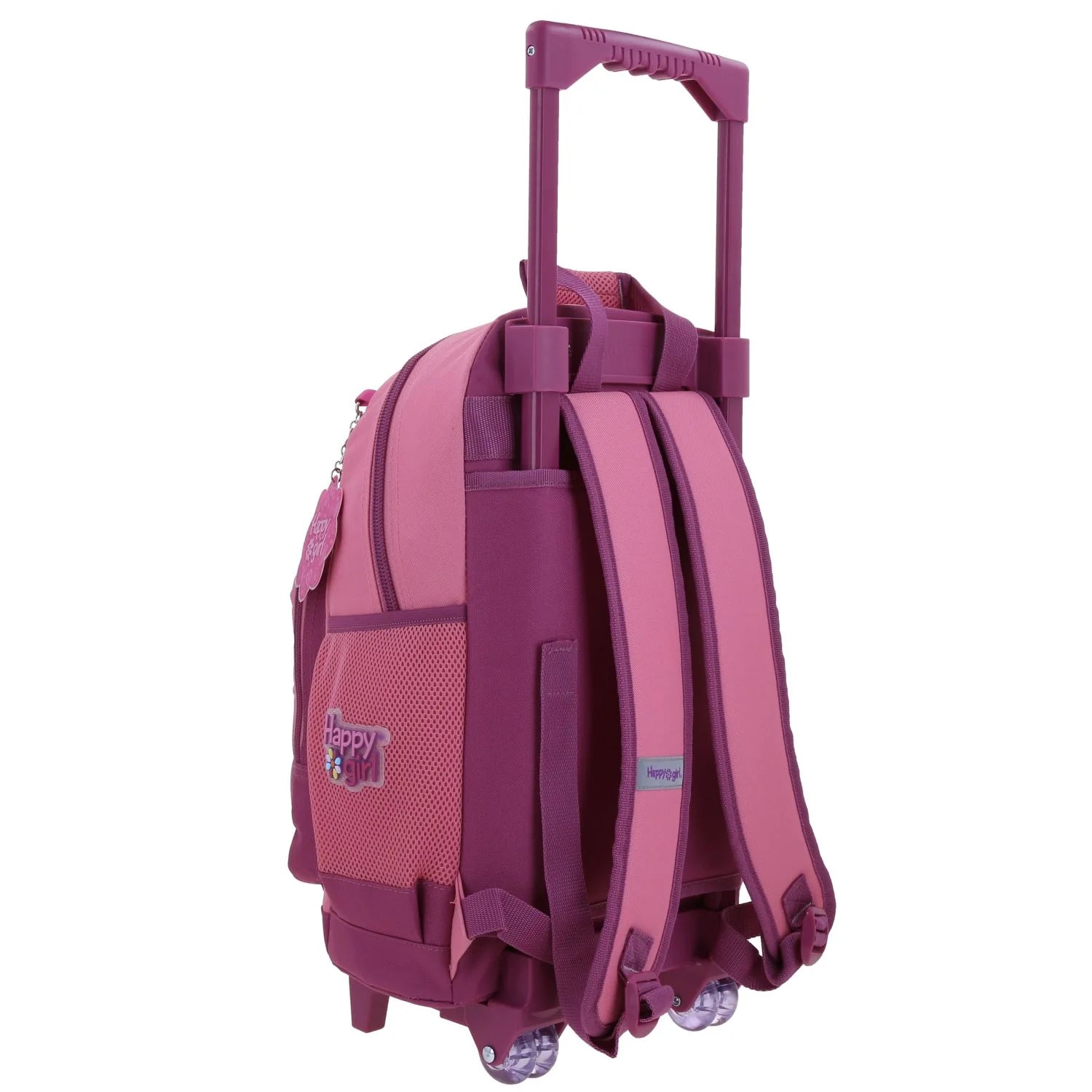 Mochila Rosa con Ruedas Happy Girl - Estilo y Comodidad