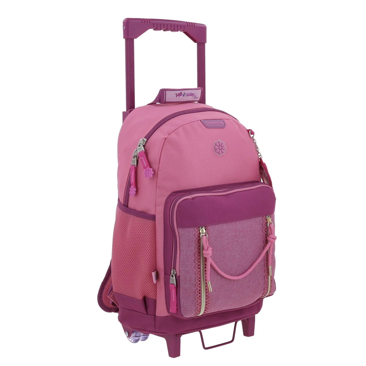 Mochila Rosa con Ruedas Happy Girl - Estilo y Comodidad