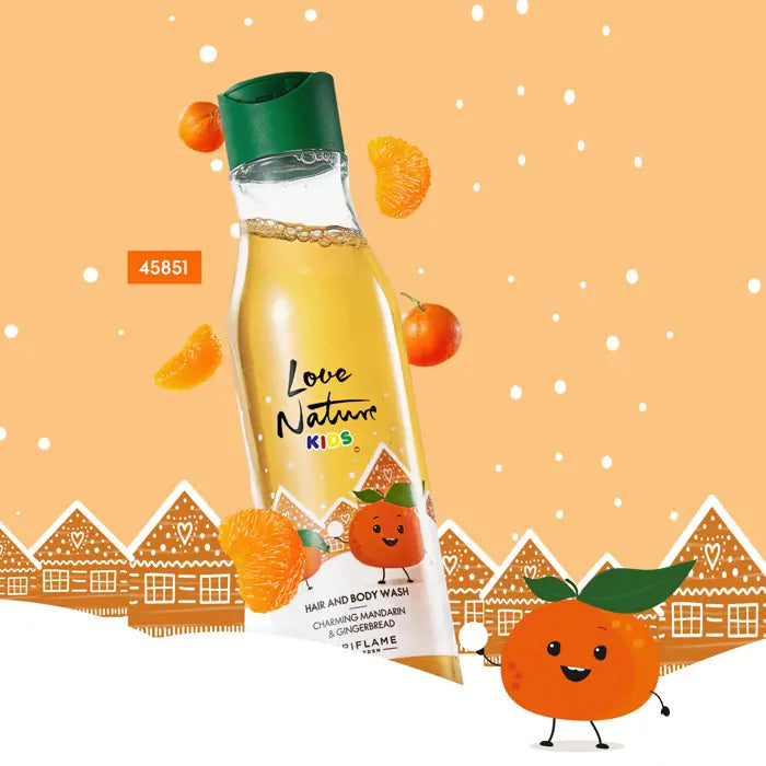 Jabón para Cuerpo y Cabello con Mandarina y Pan de Jengibre Love Nature