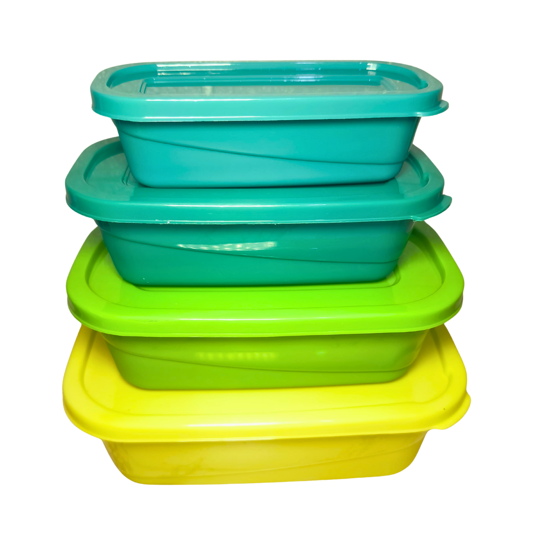 Juego de 4 Contenedores apilables Verde