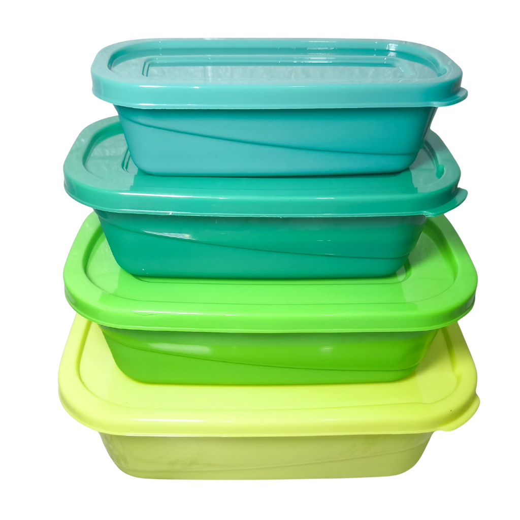 Juego de 4 Contenedores apilables Verde