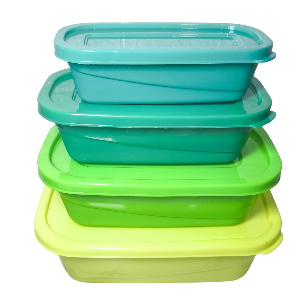 Juego de 4 Contenedores apilables Verde