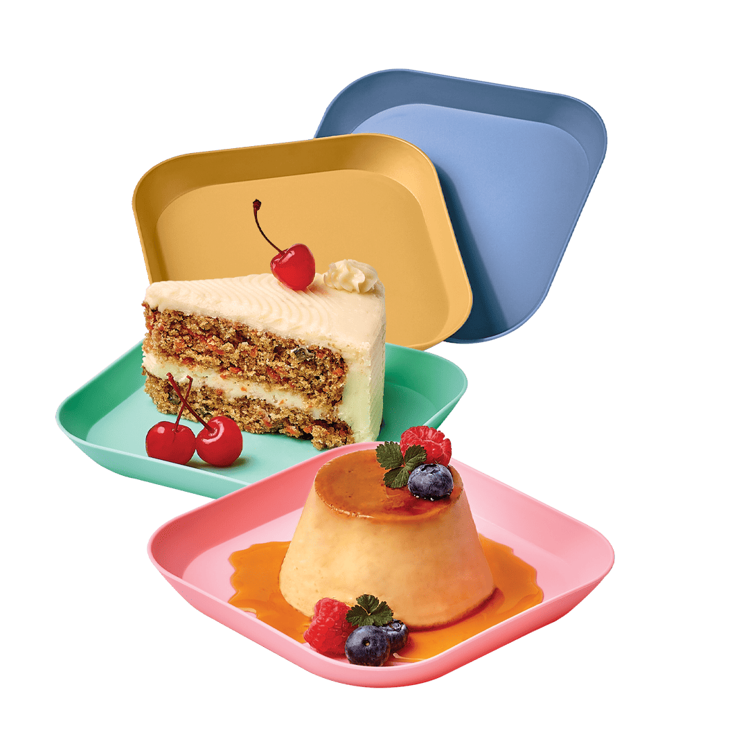 Juego de 4 platos para postres - 14.5 x 14.5 cm