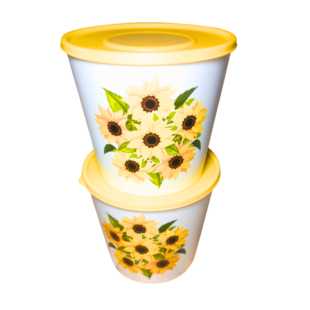 Juego de Cerealeros con Tapa Girasol Capacidad. 1.8 litros c/u