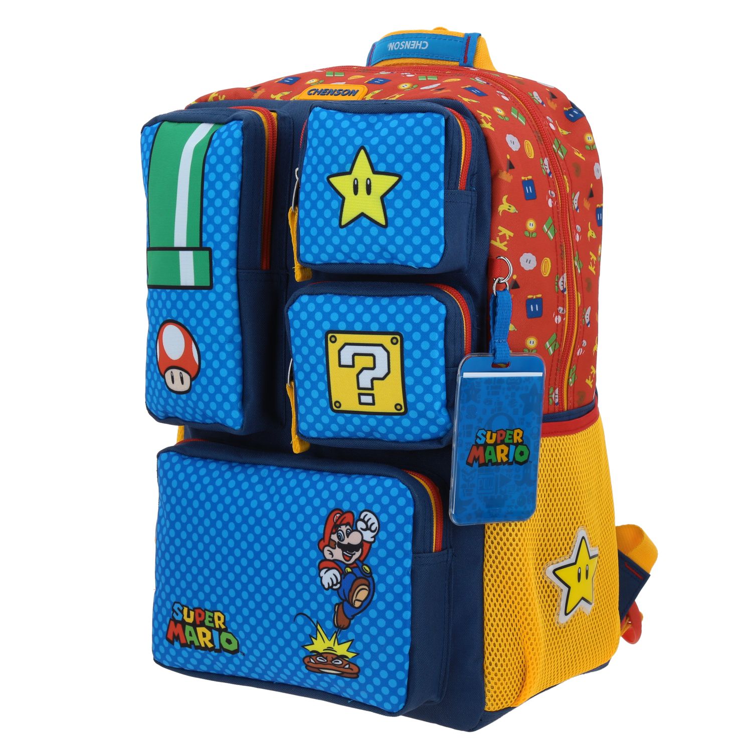 Mochila Mario Bros Azul Chenson - Diseño Sublimado