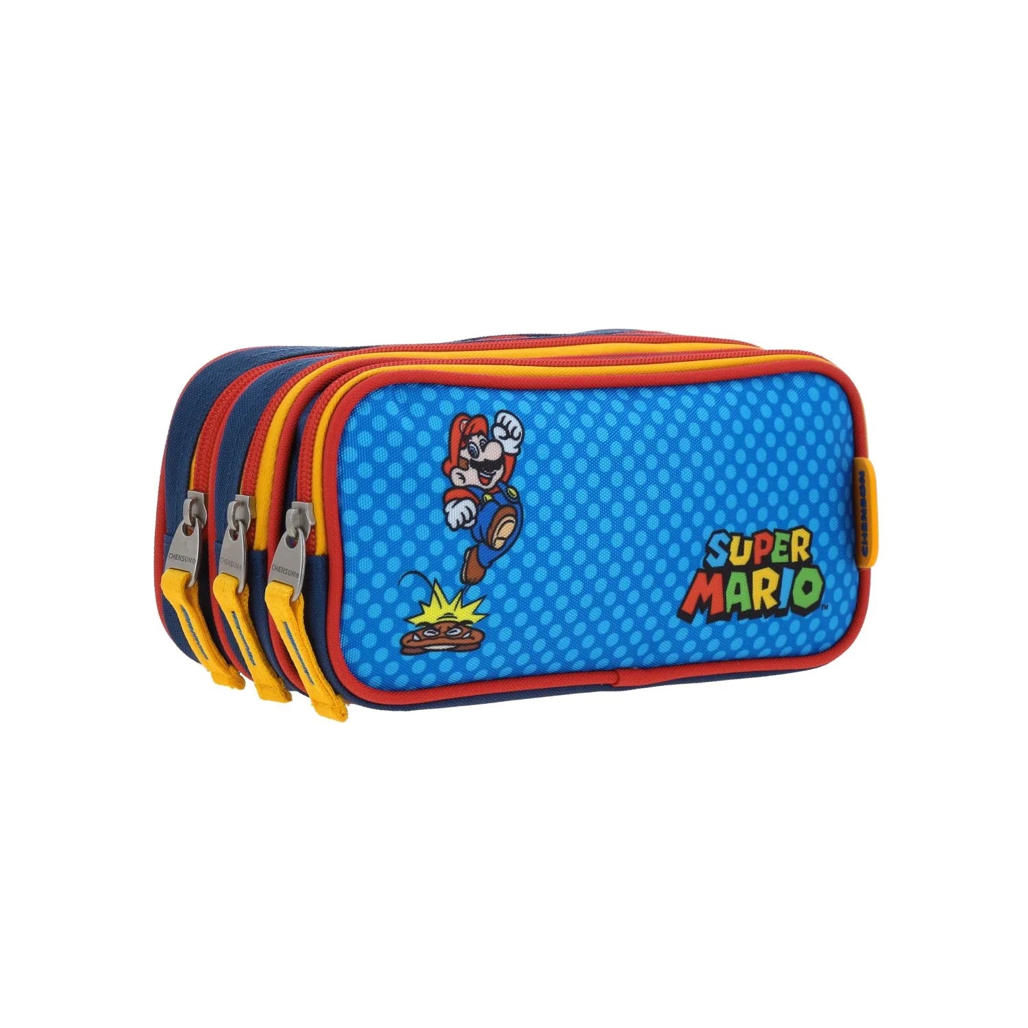 Estuche de Lápices Mario Bros Chenson - Diseño de Lunares Azul