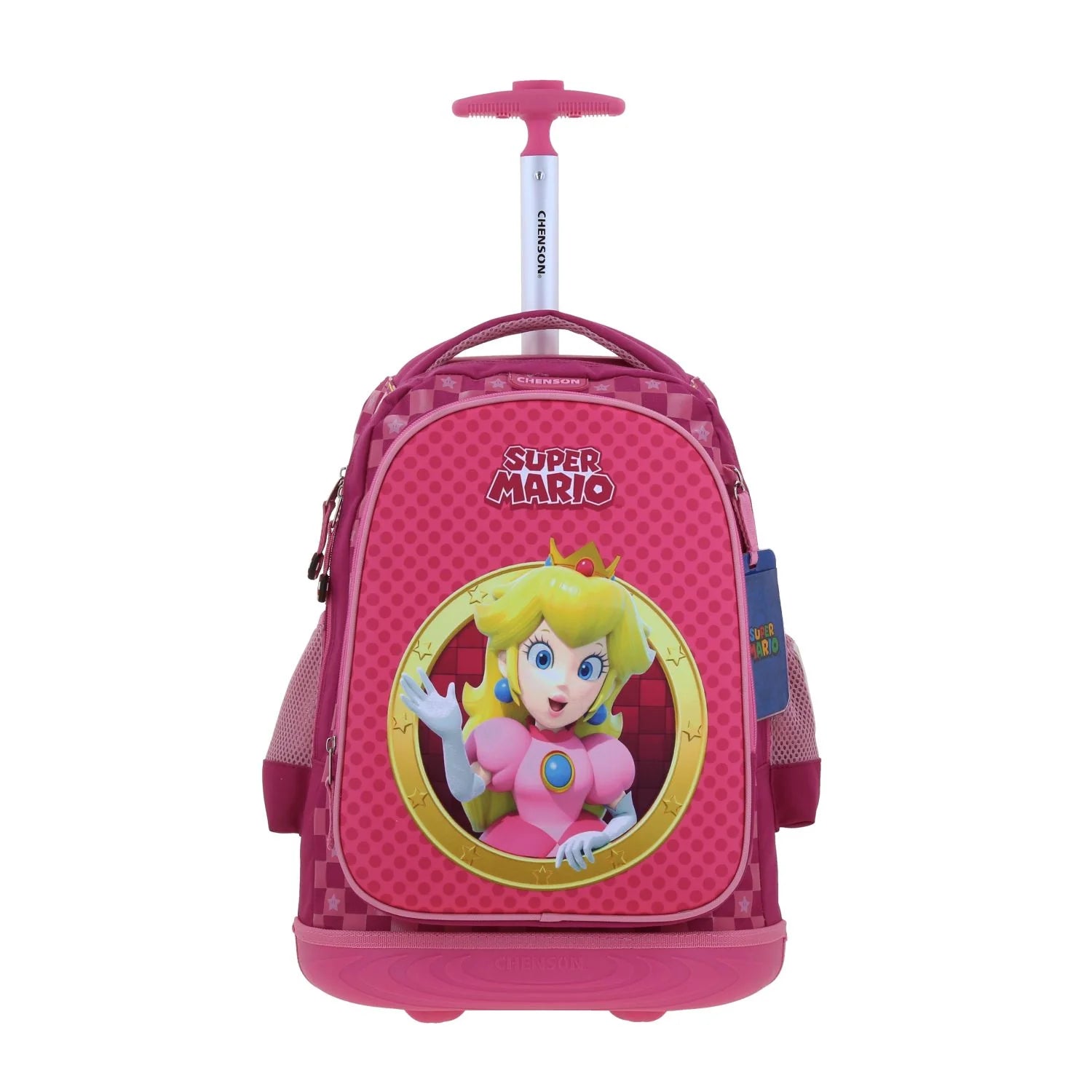 Mochila Escolar Mario Bros Rosa con Ruedas Chenson