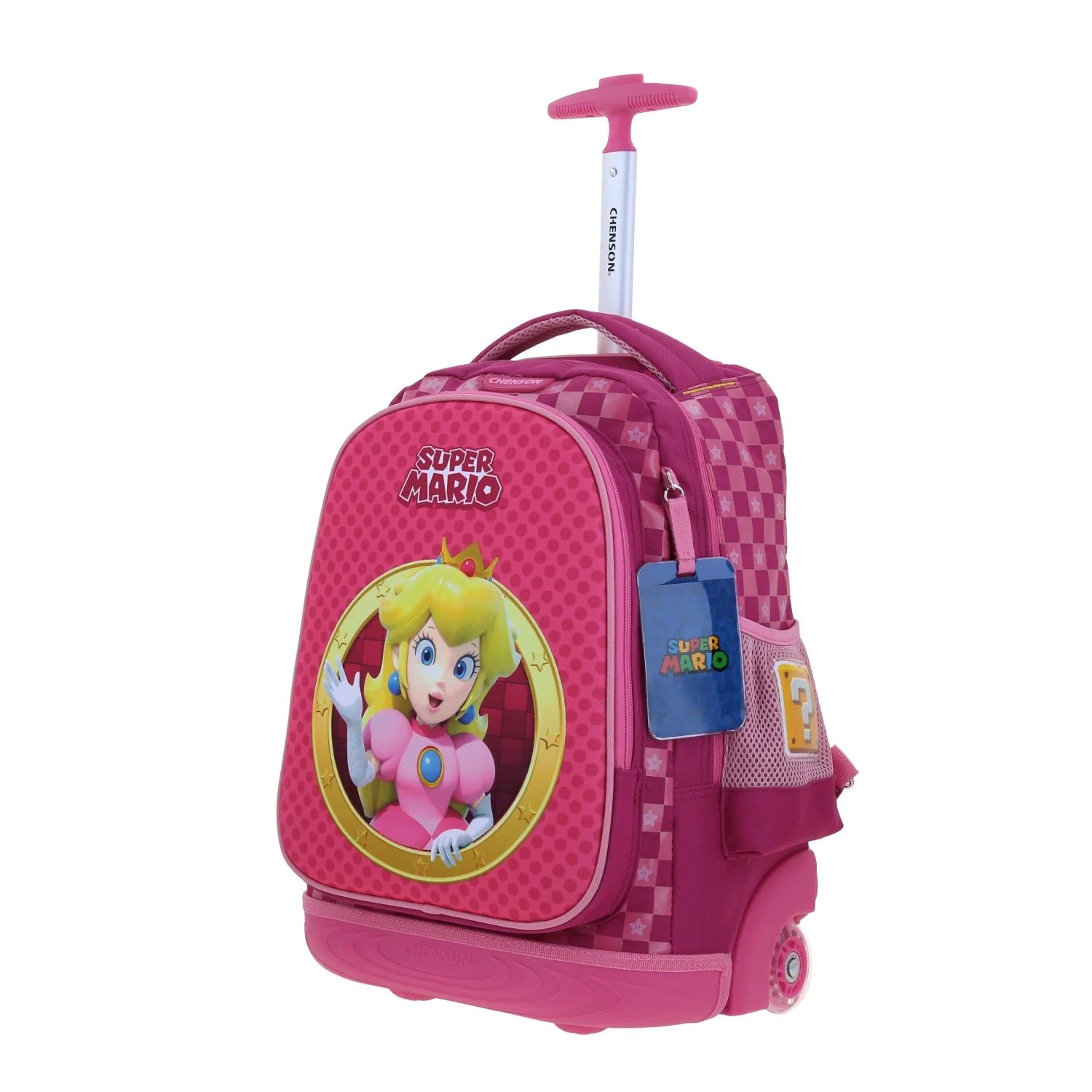 Mochila Escolar Mario Bros Rosa con Ruedas Chenson