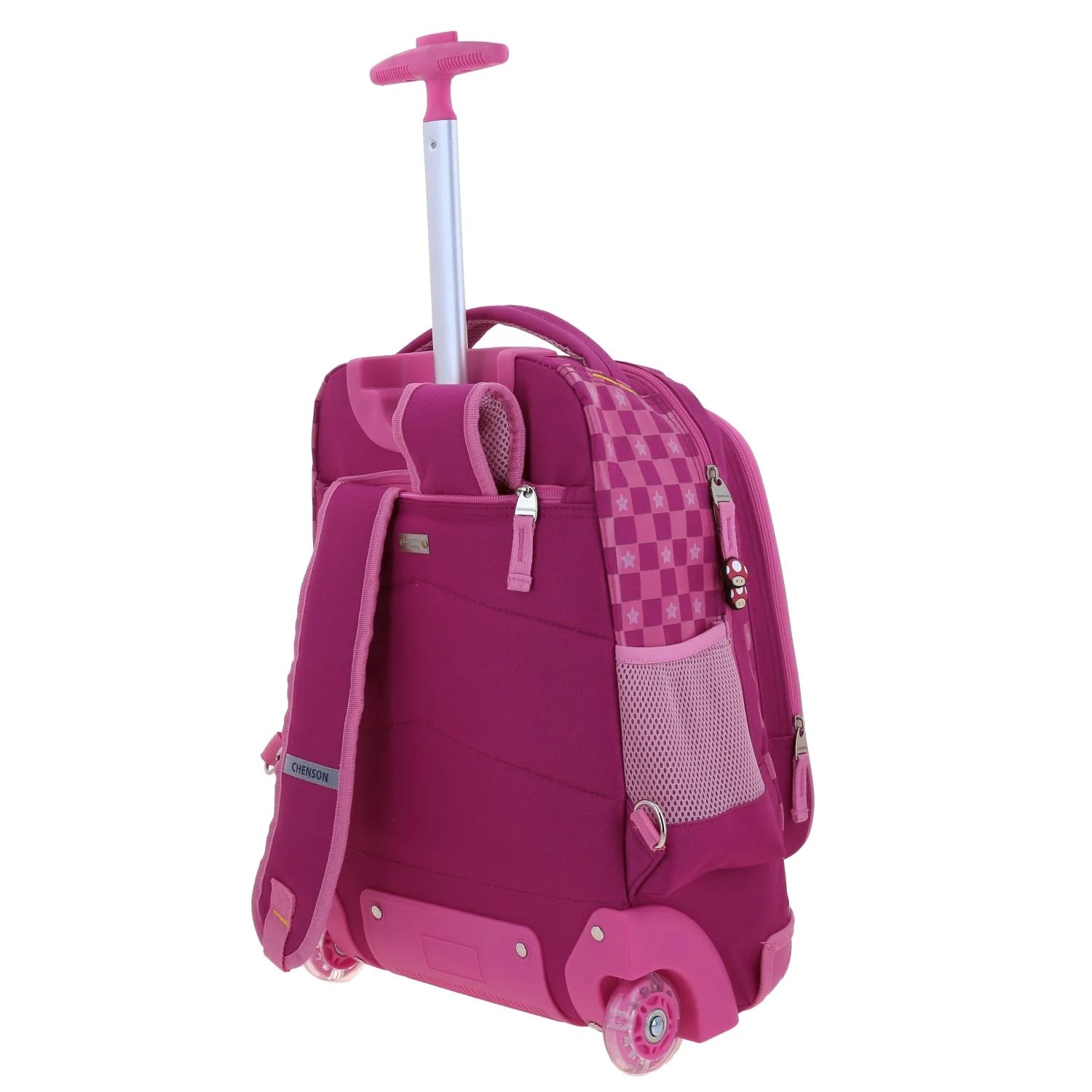 Mochila Escolar Mario Bros Rosa con Ruedas Chenson