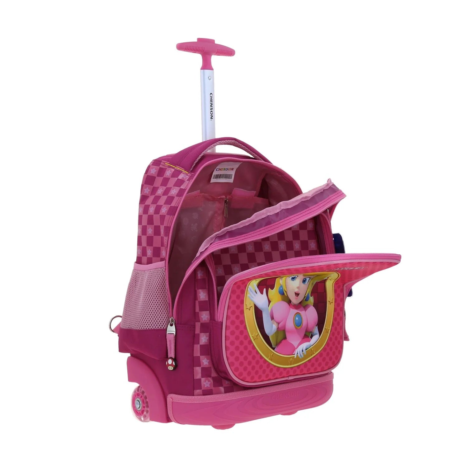 Mochila Escolar Mario Bros Rosa con Ruedas Chenson
